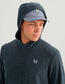 Huk Leeward Lightweight Fleece Hoodie in Sea Storm Heather