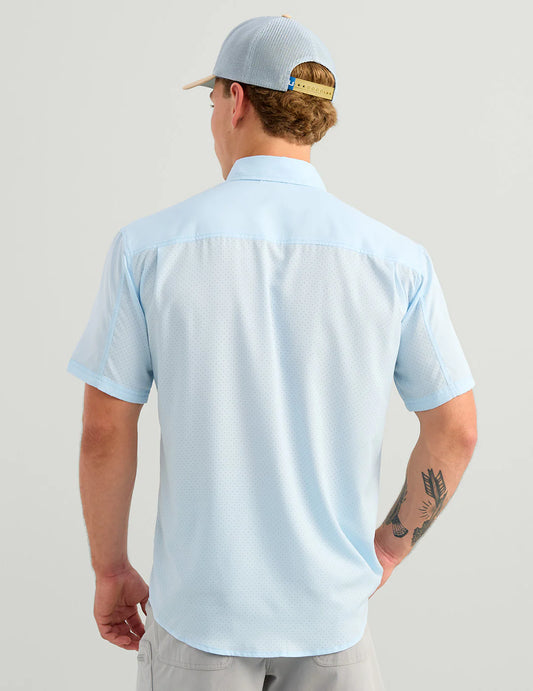 Huk Tide Point Short Sleeve Button-Down in Coastal Drift