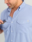 Huk Tide Point Short Sleeve Button-Down in Lightning Sky