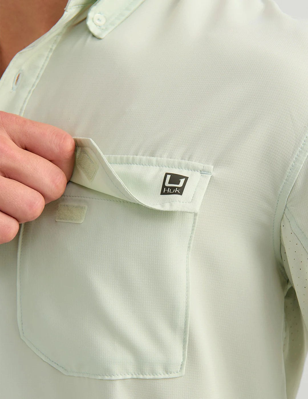 Huk Tide Point Button-Down in Pale Algae