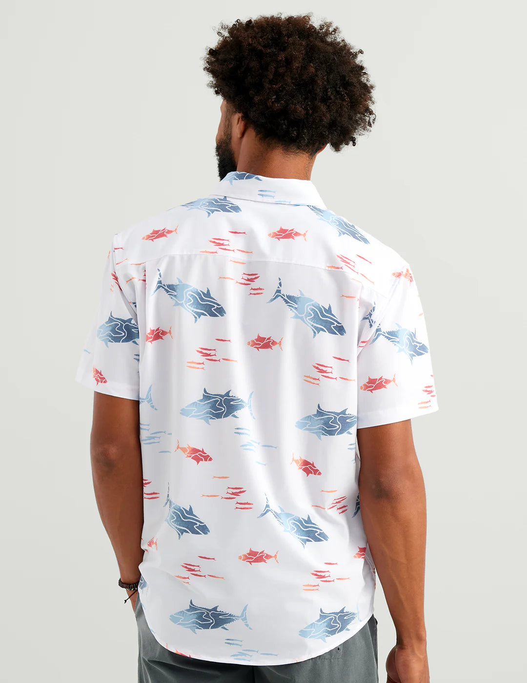 Huk Kona Button-Down in White Tuna School