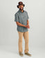 Huk Tide Point Short Sleeve Button-Down in Harbor Mist Mini Plaid