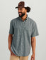 Huk Tide Point Short Sleeve Button-Down in Harbor Mist Mini Plaid