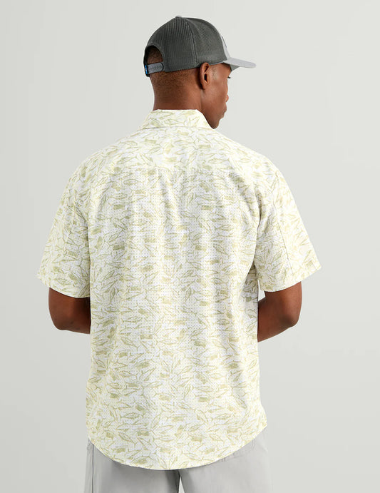 Huk KC Tide Point Short Sleeve Button-Down in Seagrass American Slam