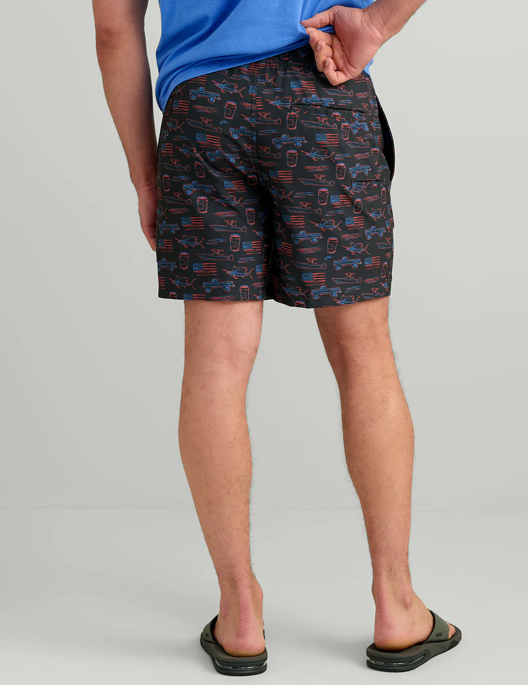 Huk KC Pursuit Volley Swim Short in Sea Storm Americana