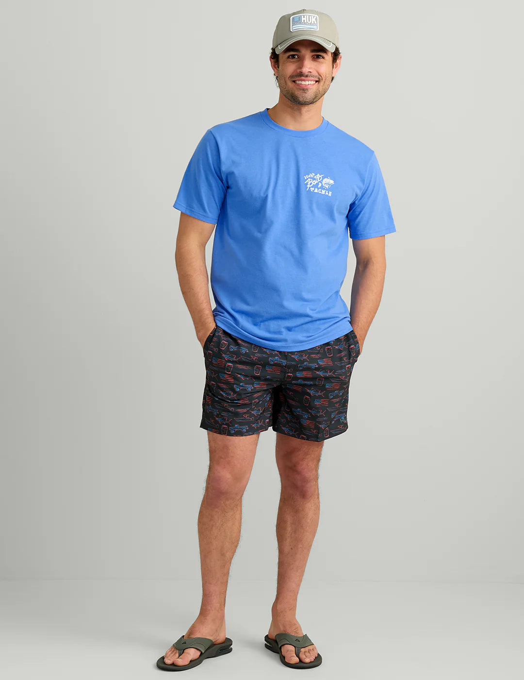 Huk KC Pursuit Volley Swim Short in Sea Storm Americana