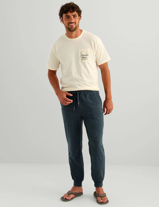 Huk Leeward Fleece Jogger in Sea Storm Heather