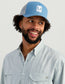 Huk Stacked U Trucker Hat in Quiet Harbor