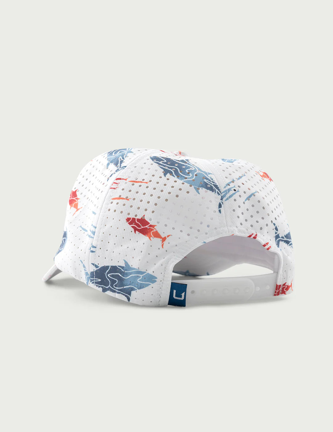 Huk Printed Performance Rope Hat in White Tuna School