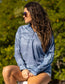 Huk Womens Icon Performance Hoodie in Vintage Indigo Sea Spray