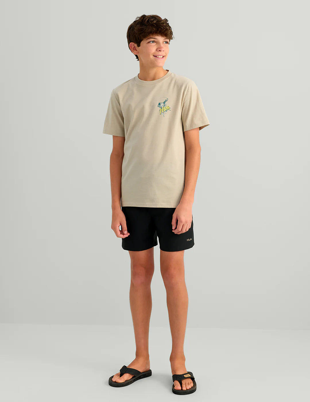 Kids Rodeo Bass Tee in River Rock Heather