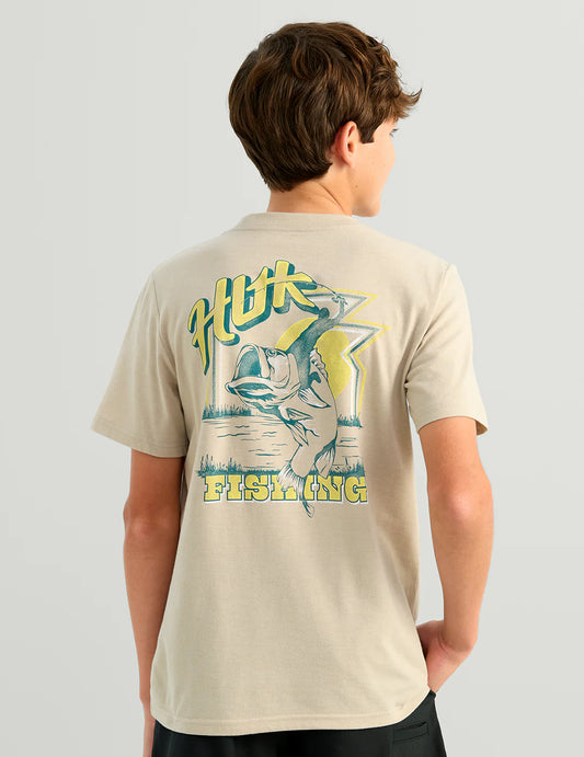 Kids Rodeo Bass Tee in River Rock Heather
