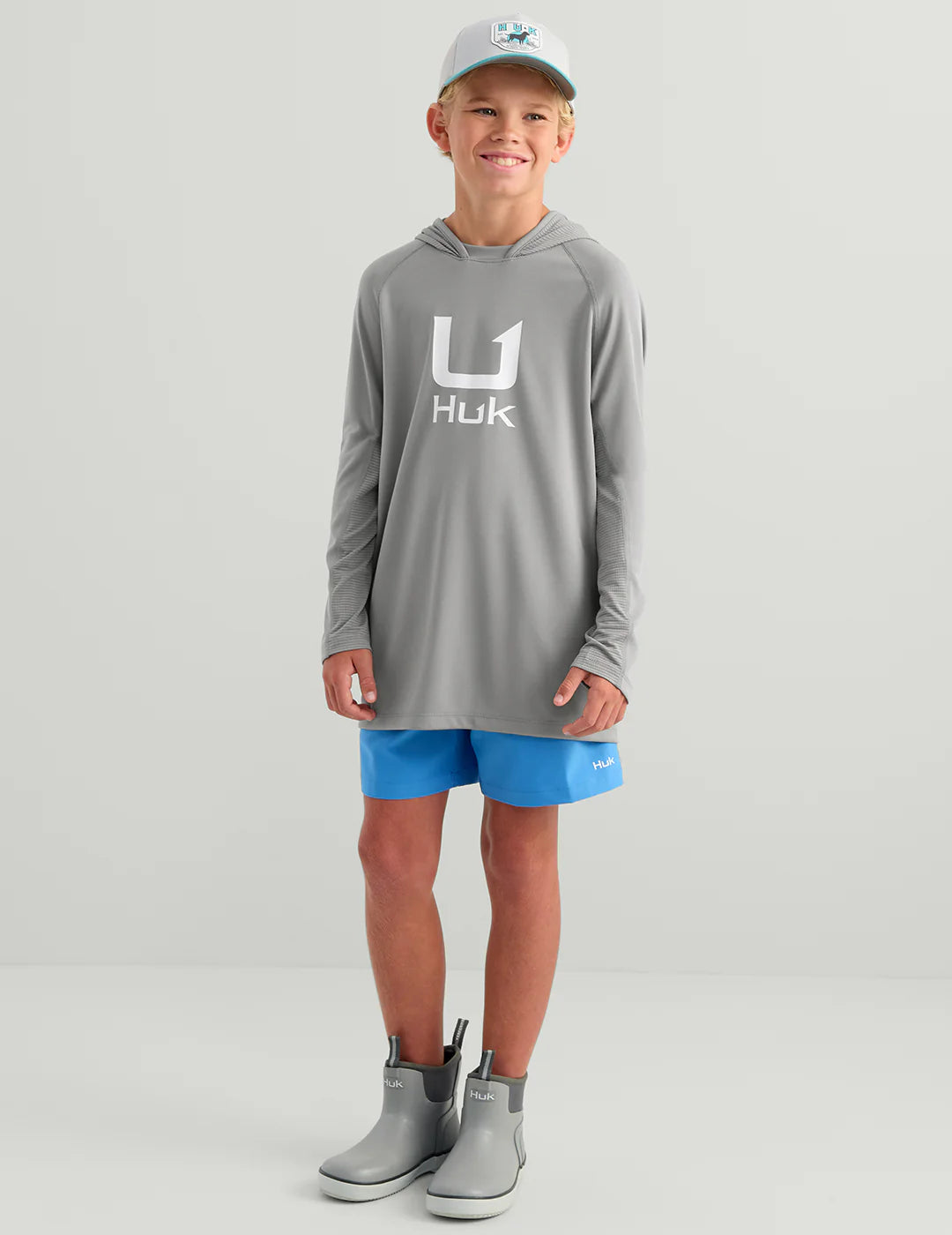 Huk Kids Icon Performance Hoodie in Sharkskin