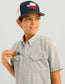 Huk Kids Tide Point Short Sleeve Button Down in Harbor Mist