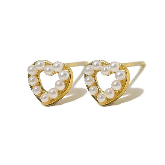 Linny Co Talia Heart Pearl Earrings