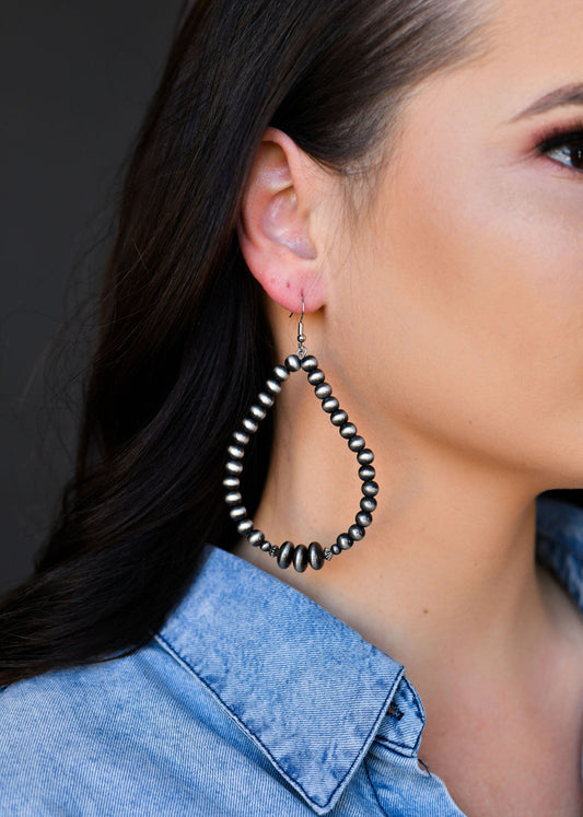 West & Co. Navajo Pearl Teardrop Hoop