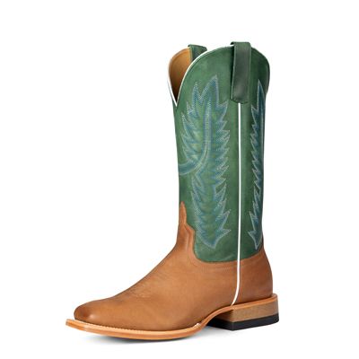 Horse Power Green & Tan Pull Up Boots