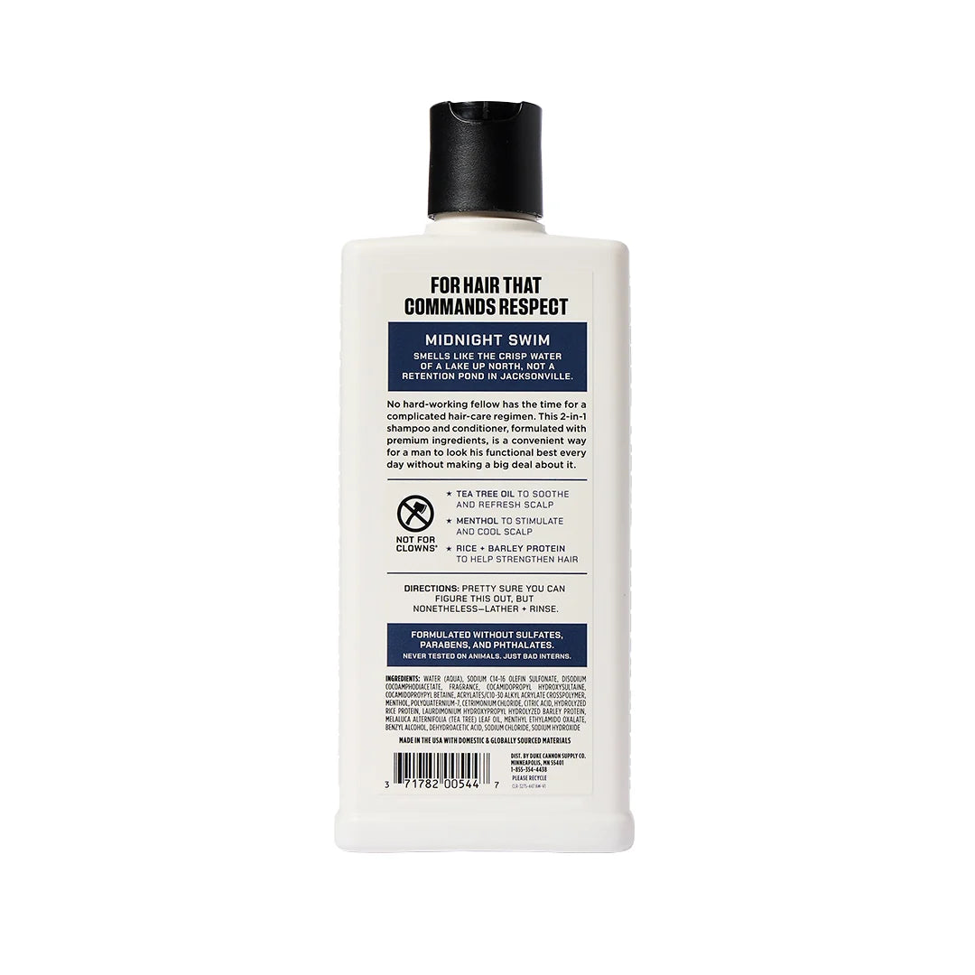 Duke Cannon Midnight Swim Shampoo + Conditioner