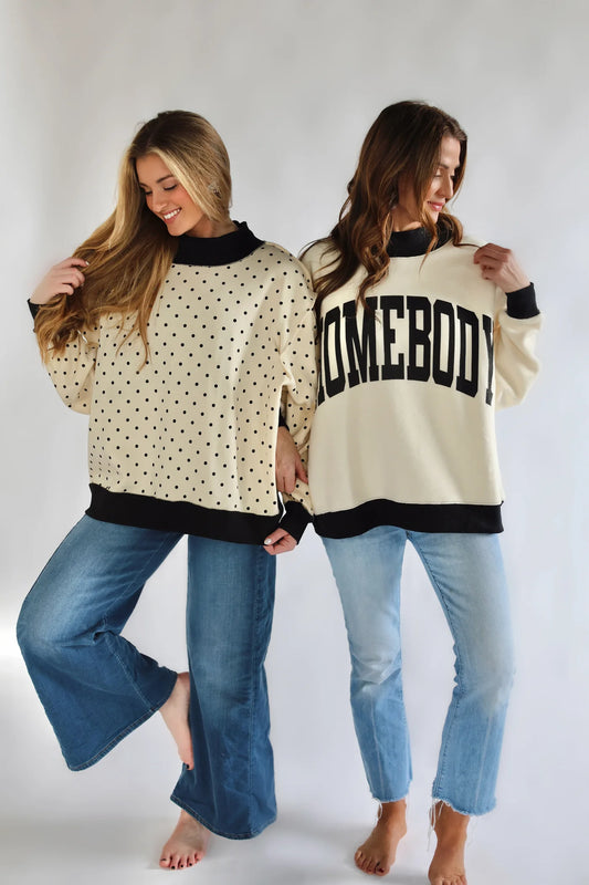 Poppy & Pine 2-Sided Homebody Mock Neck Sweatshirt