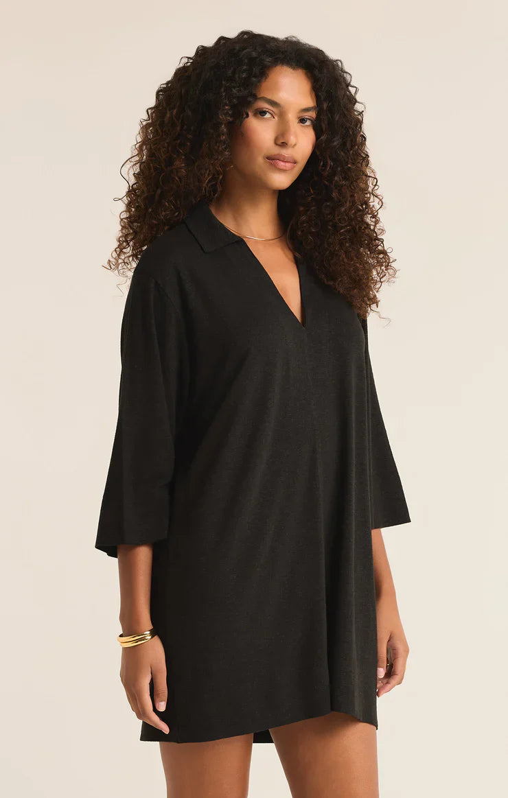 Z Supply Mallory Cover Up Black Mini Dress