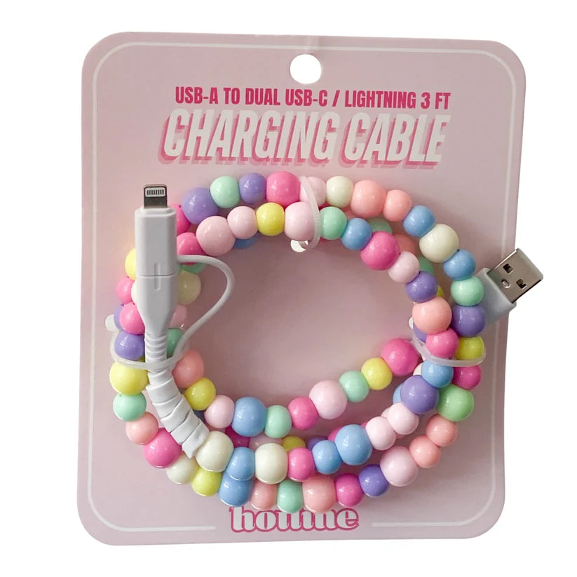 Rainbow Beaded Charging Cable