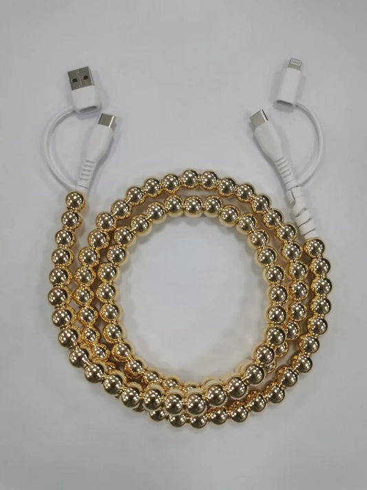 Gold Beaded Charging Cable