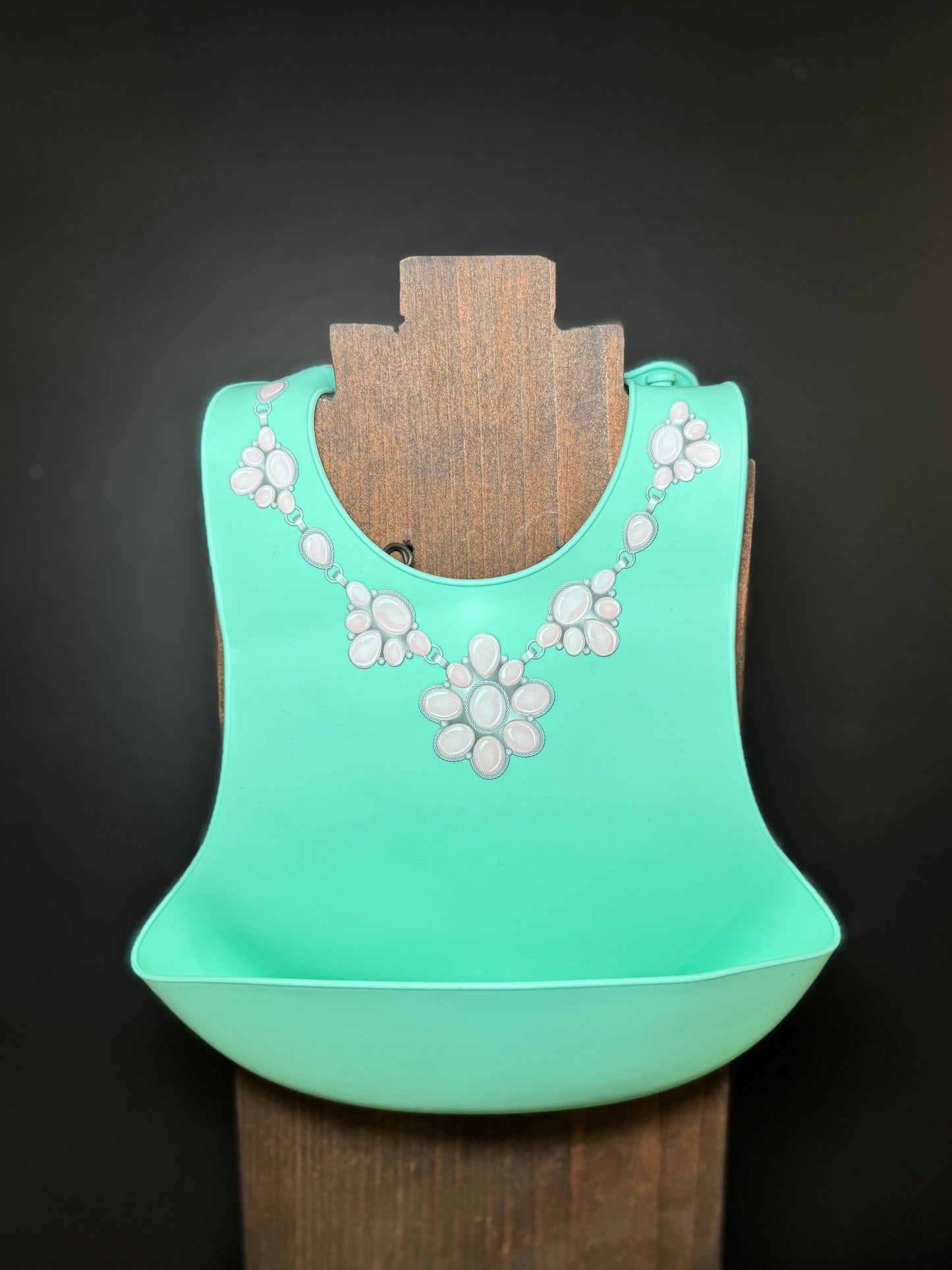 Pink Cluster Necklace Turquoise Bib