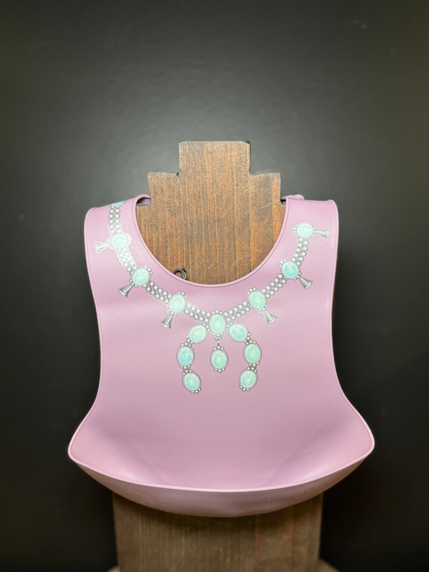 Green Squash Necklace Purple Bib