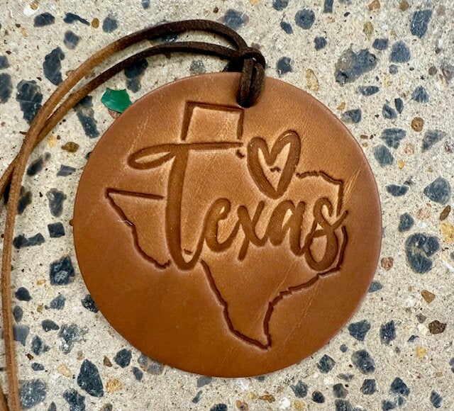 Callahan Leather Co. Round Texas Heart Freshie