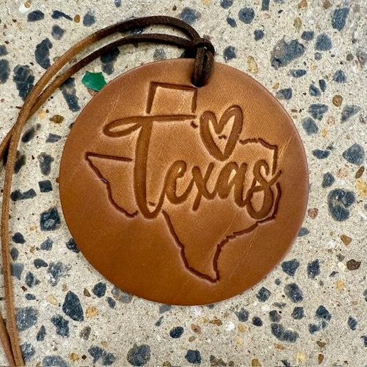 Callahan Leather Co. Round Texas Heart Freshie