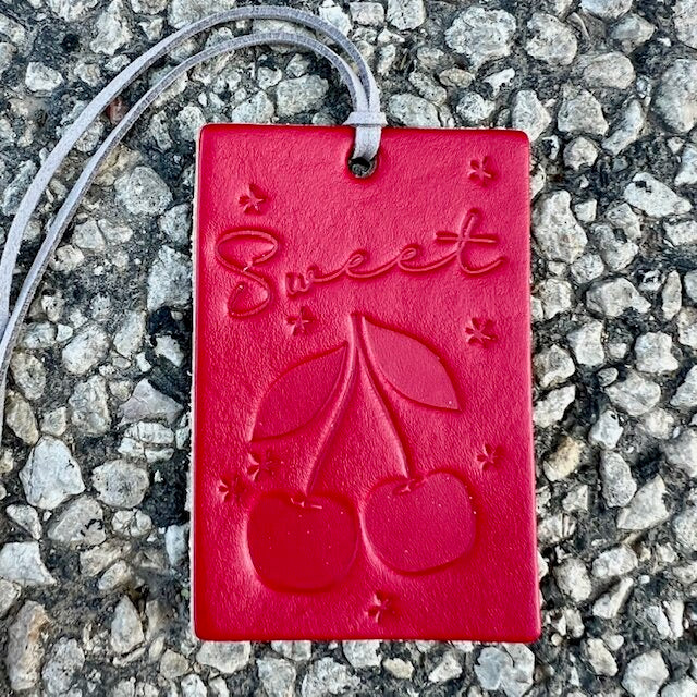 Callahan Leather Co. Rectangle Sweet Cherry Freshie