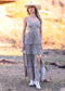 Rock & Roll Denim Tiered Floral Maxi Dress in Jade