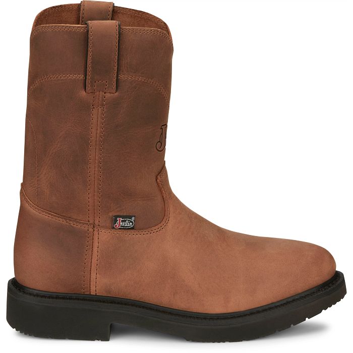 Justin Round Up 10 Round Toe in Aged Bark Brown Boot Cowboy Headquarters