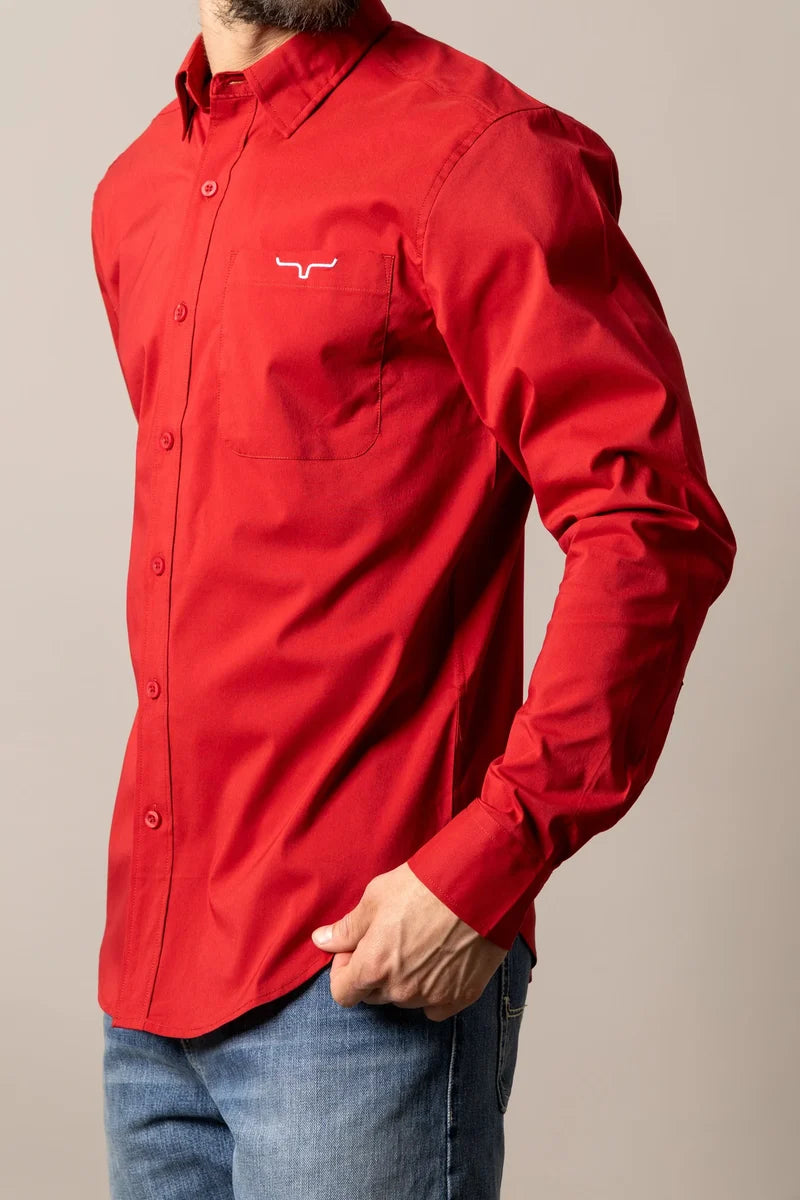 Kimes Ranch KR Team Dress Shirt in Red