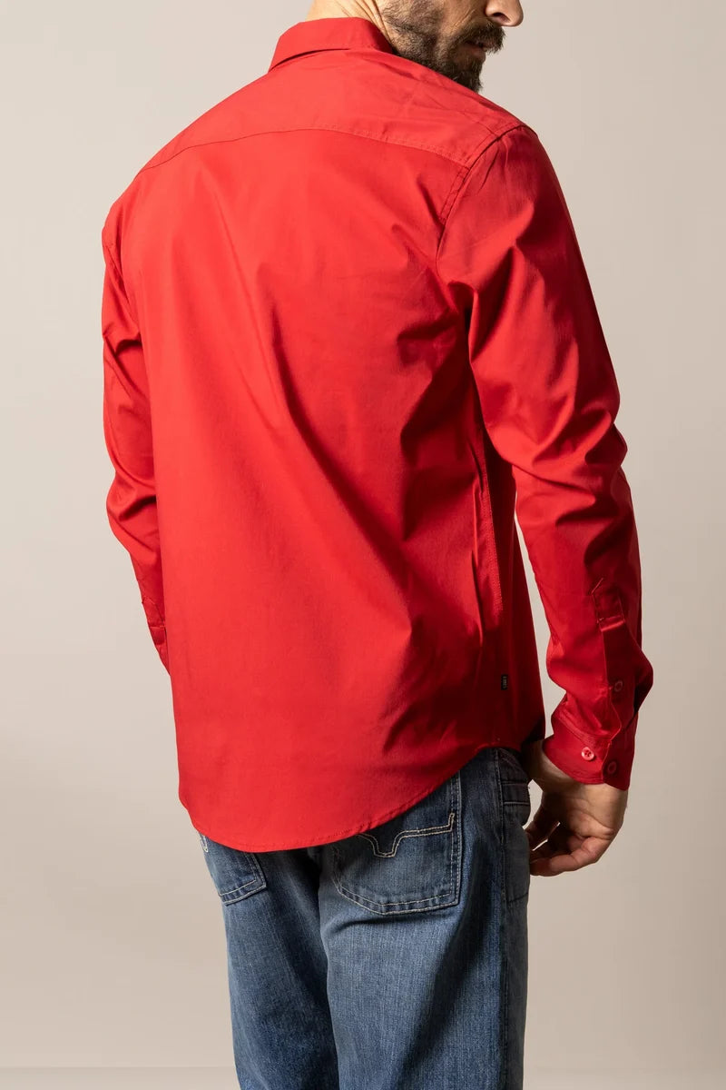 Kimes Ranch KR Team Dress Shirt in Red
