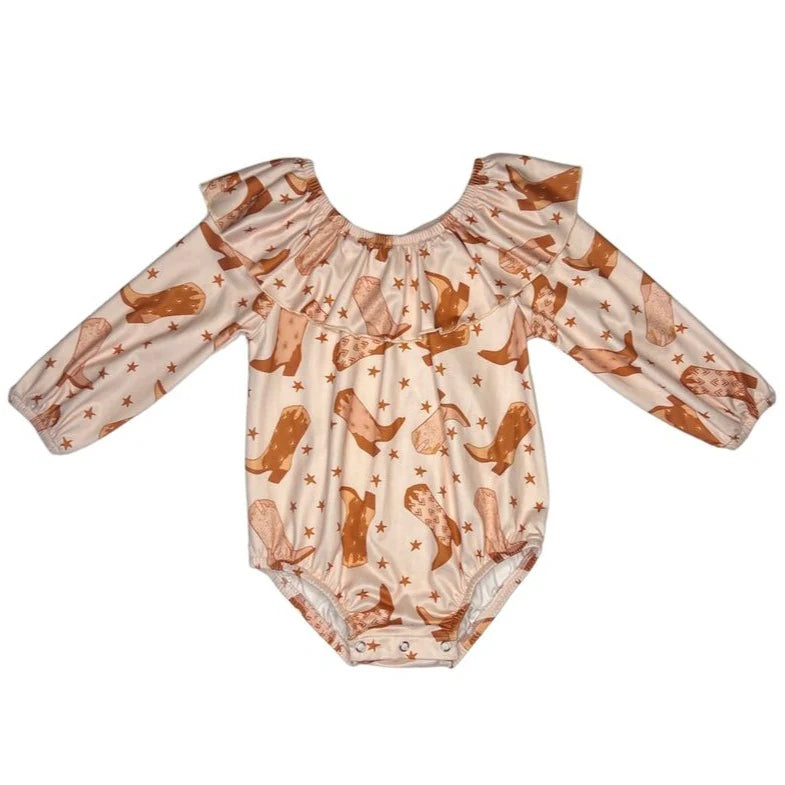 Shea Baby Cowboy Boots Long Sleeve Top