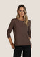 Dylan Long Sleeve Modern Crew in Brown