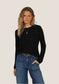 Dylan Long Sleeve Modern Crew in Black