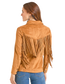 Panhandle Slim Camel Micro Suede Fringe Jacket with Boot Stitch Embroidery