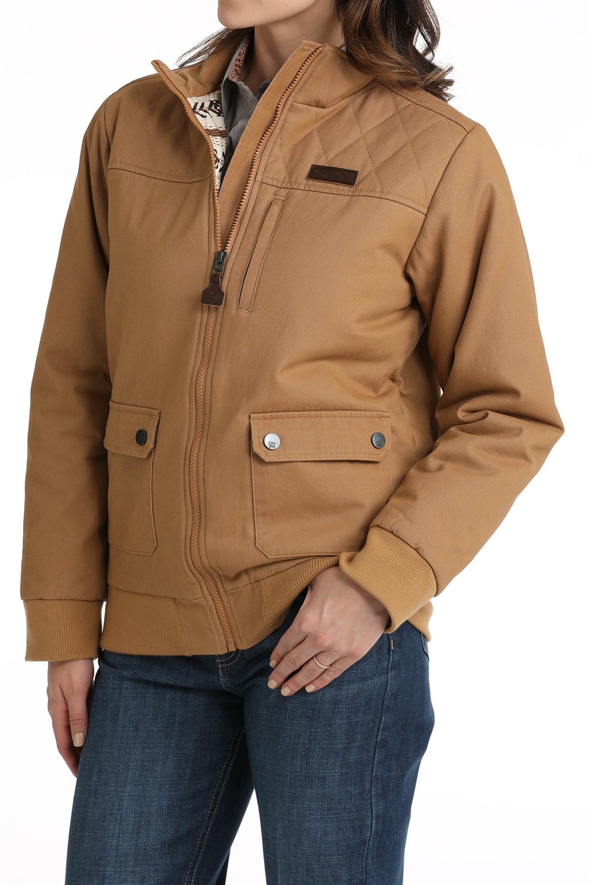 Cinch Women's Canvas Brown Bomber Jacket