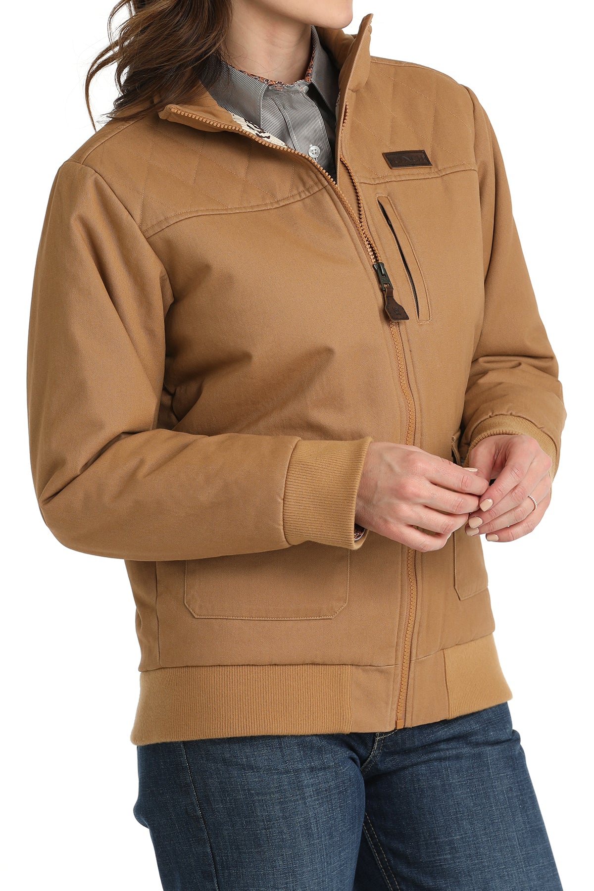 Cinch Women's Canvas Brown Bomber Jacket