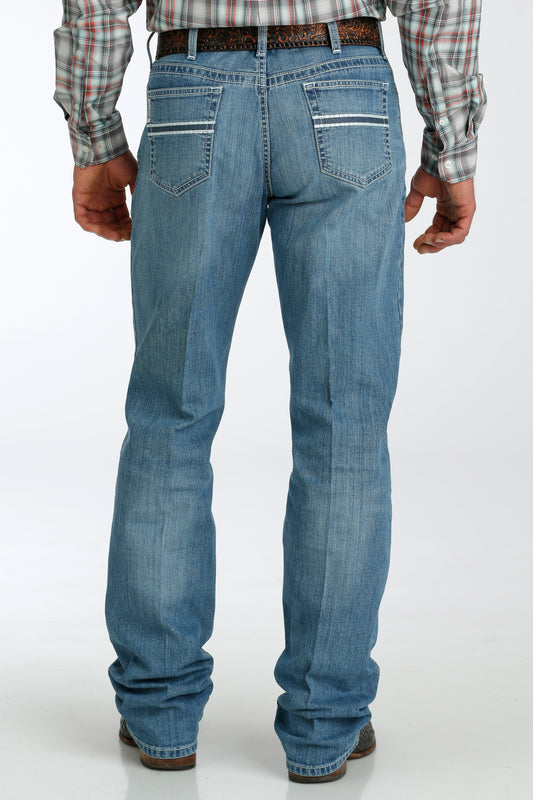 Cinch Men's Relaxed Fit White Label Jean in Medium Stonewash