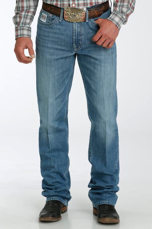 Cinch Men's Relaxed Fit White Label Jean in Medium Stonewash