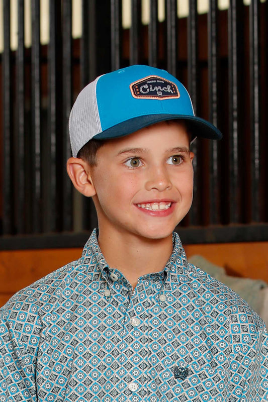 Cinch Youth Blue Logo Trucker Cap