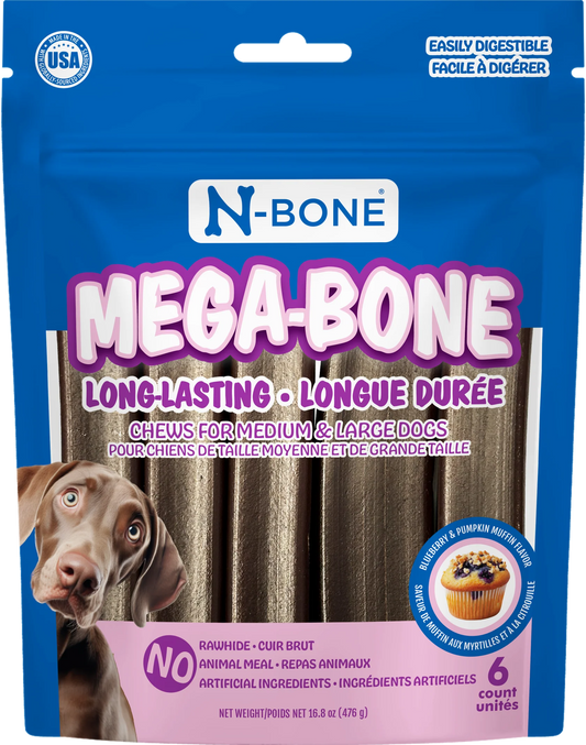 N-Bone Mega-Bone Long-Lasting Chew-Blueberry Pumpkin Muffin Flavor