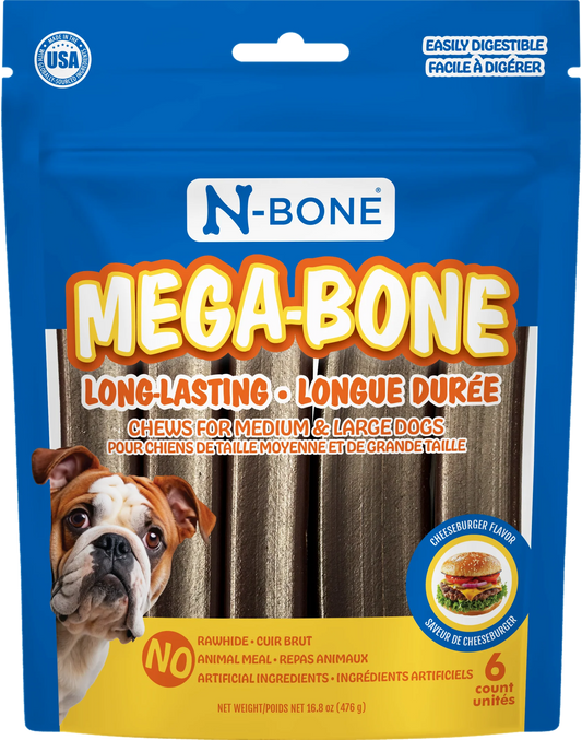 N-Bone Mega-Bone Long-Lasting Chew-Cheeseburger Flavor