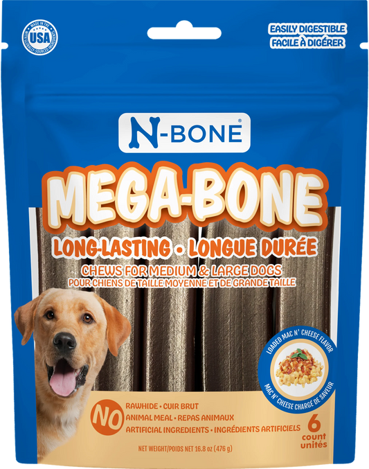 N-Bone® Mega-Bone Long-Lasting Chew- Mac n' Cheese Flavor