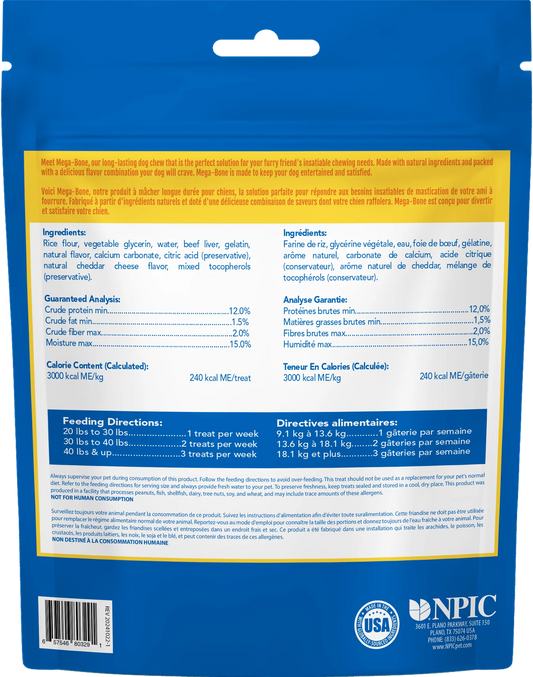 N-Bone Mega-Bone Long-Lasting Chew-Cheeseburger Flavor