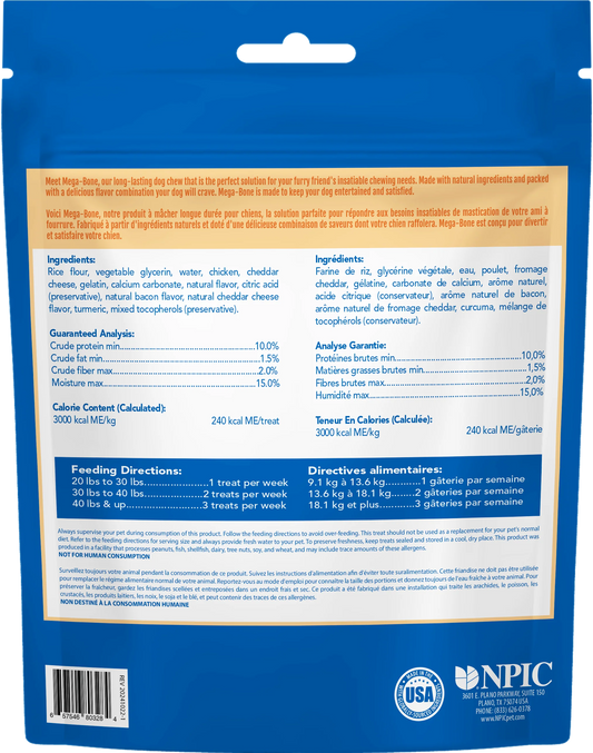 N-Bone® Mega-Bone Long-Lasting Chew- Mac n' Cheese Flavor
