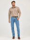 Wrangler Cowboy Cut Firm Finish Long Sleeve Work Shirt in Khaki